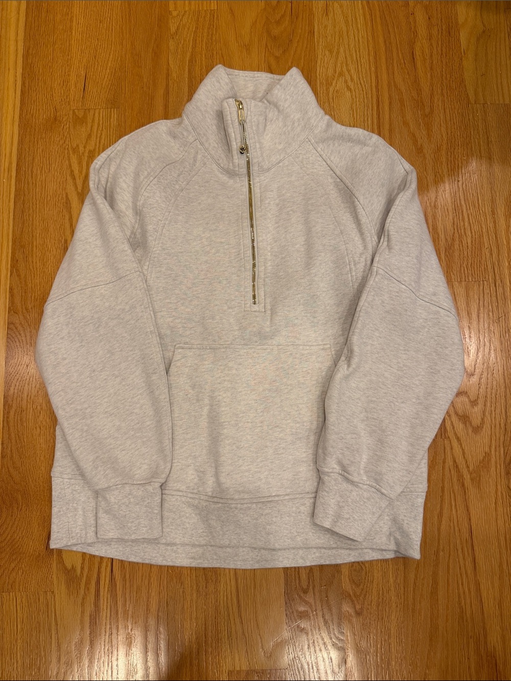 Lululemon Women’s Scuba Over Sized Funnel Neck Half Zip Long Size M/L Gold